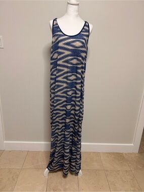 Ralph Lauren Denim & Supply Blue Cream Tribal-Print Tank Maxi Dress Size XL